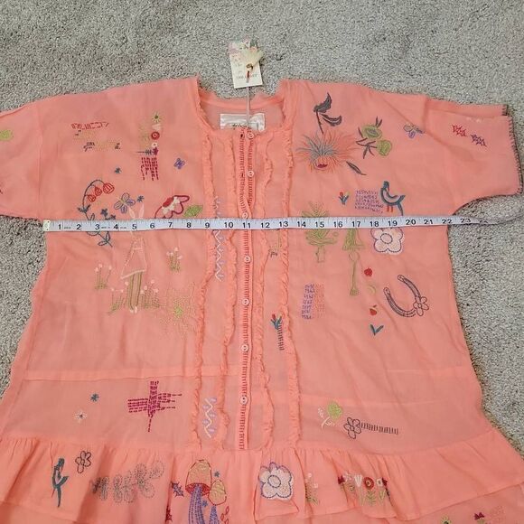 Johnny Was Mayeda Blouse Shell Pink Size M - Picture 6 of 7